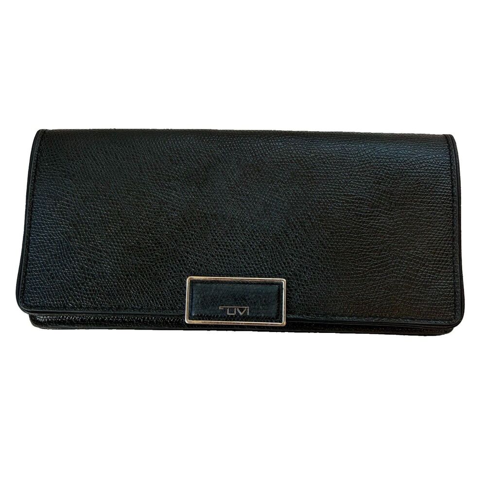 Tumi Leather Bifold Black Leather Envelope Wallet RFID